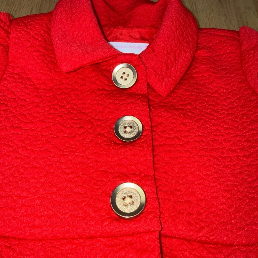 Bonnie Jean Baby Girl Red Textured‎ A-Line Dress Coat 18M X13341-CL